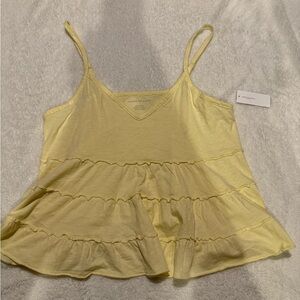 American Eagle Outfitters Yellow Tiered Camisole